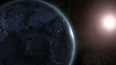 Dünya (en) gündoğumu Asya CGI Hd üzerinde