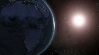 Dünya (en) gündoğumu Afrika CGI Hd üzerinde