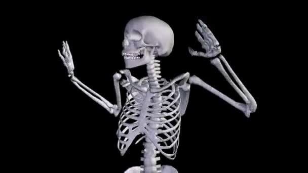 Skeleton Disco Dancing Zoom arrière plus Alpha CGI 