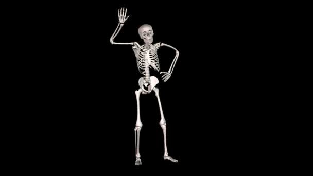 Skeleton disco dancing - vita plus alfa cgi — Stockvideo