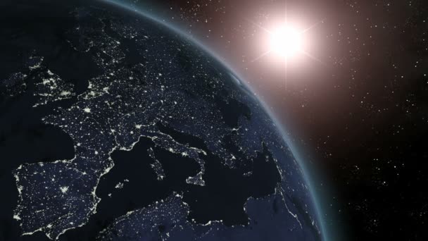 Terre (Highend) Lever de soleil sur l'Europe CGI HD 