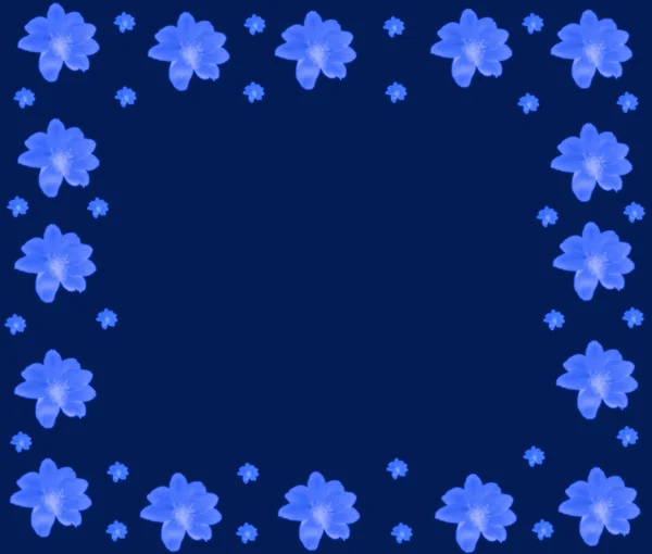 Flower Ornament Located Blue Background — Stock Photo, Image