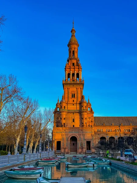 Plaza Espana Sewilla Hiszpania — Zdjęcie stockowe