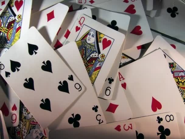 Rotating playing cards — Stock Video