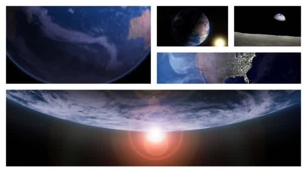 Montage von Erde und Weltraum — Stockvideo