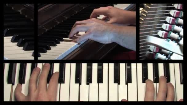 Hra na klavír — Stock video