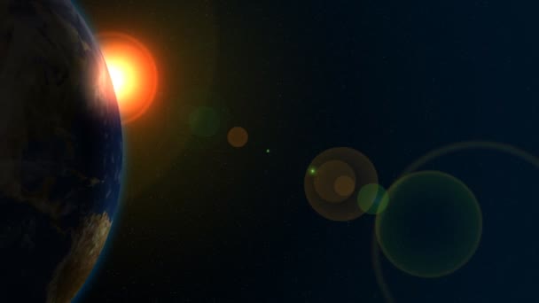 Animation of sun space earth — Stock Video