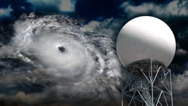 Un radar doppler examina un huracán — Vídeo de stock