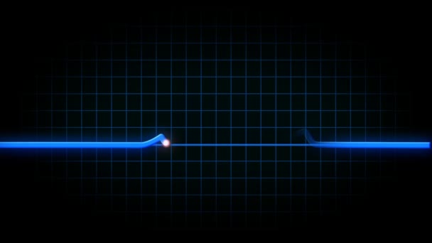 An animated heart monitor EKG flatlines — Stock Video