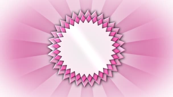Een roterende valentine starburst achtergrond. met luma matte. — Stockvideo