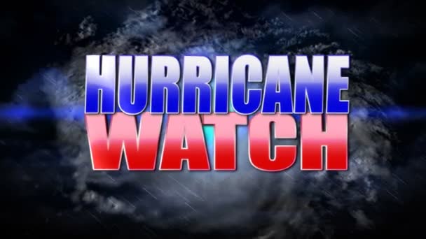 Hurricane watch title plate. — Stock Video