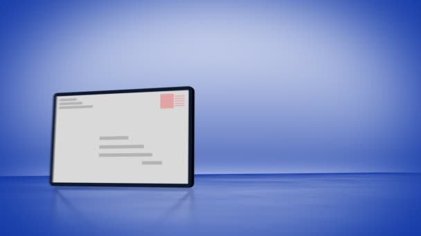 Animatie van het openen van een e-mail. — Stockvideo