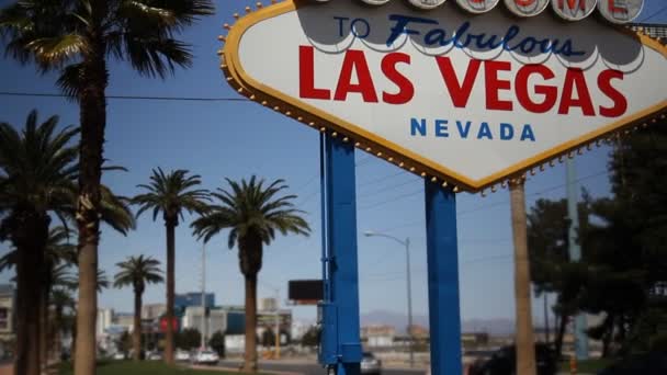 Het welkom teken van las vegas. — Stockvideo