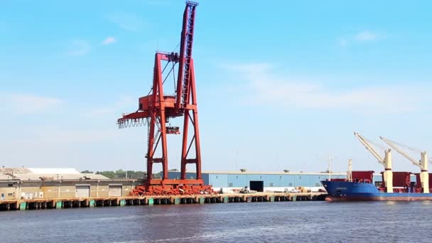 The shipyards on the Cape Fear River — Stock Video