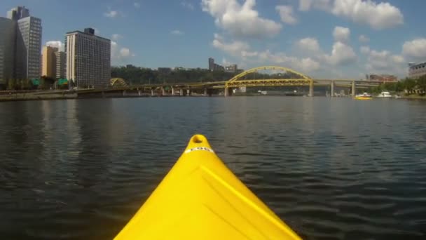 Kayak sul fiume Allegheny — Video Stock