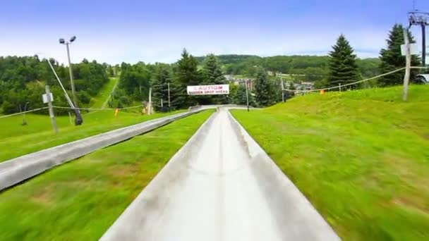 Riding an alpine slide. — Stock Video