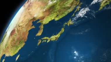 Japonya yüksek yörüngeye görüldüğü gibi.