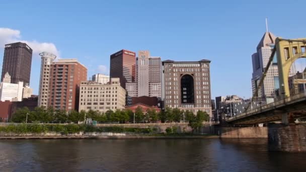 De skyline van de stad van Pittsburgh — Stockvideo