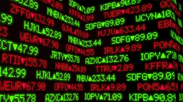 Fictieve stock markt ticker animatie — Stockvideo