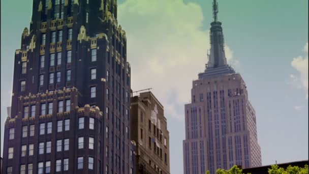 Lasso di tempo sullo skyline di New york — Video Stock