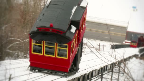 Duquesne Incline in the Winter — Stok Video