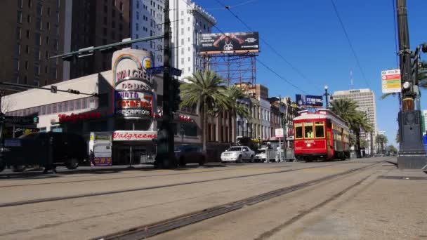 Rua Canal Streetcar — Vídeo de Stock