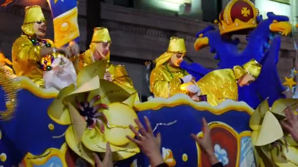 Парад Mardi gras float — стокове відео