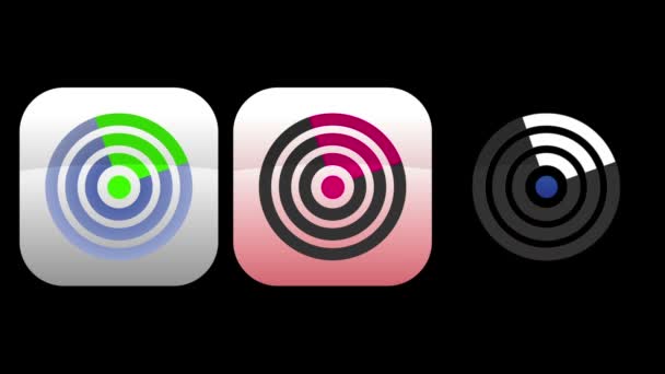 Icone delle app radar — Video Stock