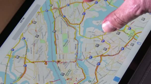 뉴욕 시티의 지도new york şehir haritası — Stok video