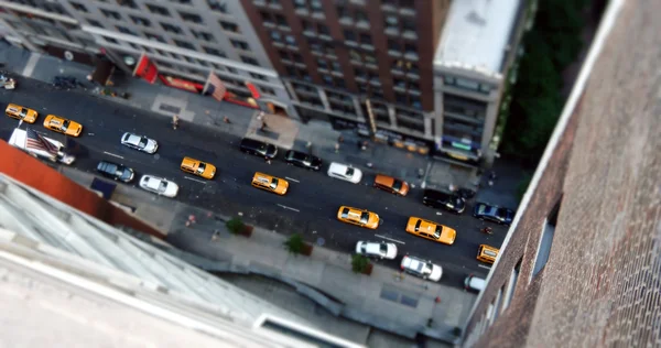 Manhattan Straßen Fußgänger Luftaufnahme Stockbild