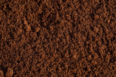 Arka plan için öğütülmüş kahvenin dokusunu kapat..