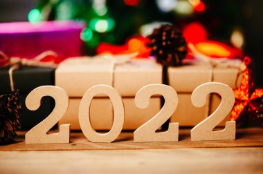 Mutlu yıllar 2022 Tatil geçmişi ve afişi.