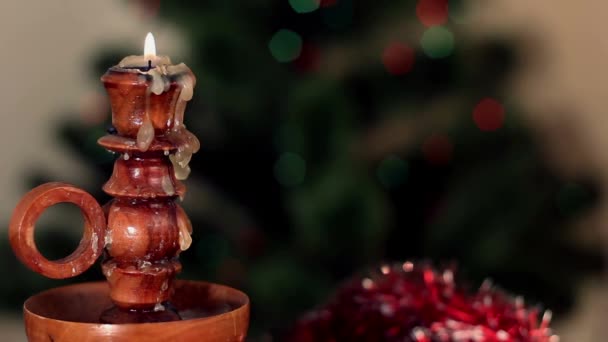 Christmas candle — Stock Video