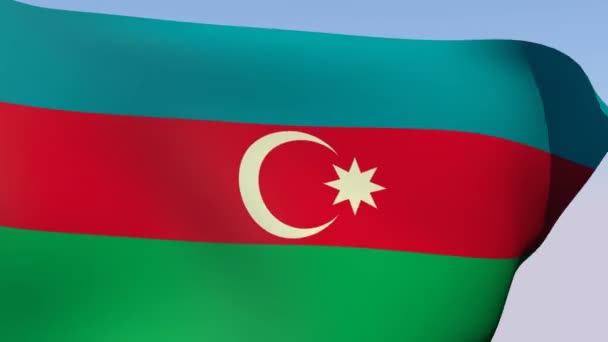 Bandera de Azerbaijan — Vídeos de Stock