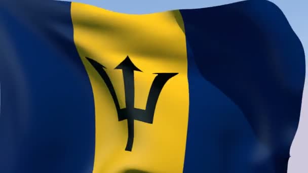 Vlag van barbados — Stockvideo