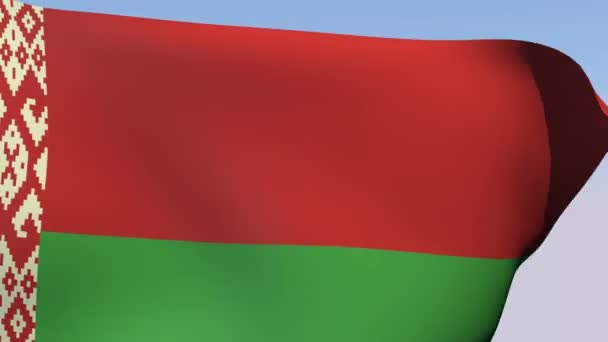 Bandiera della Bielorussia — Video Stock