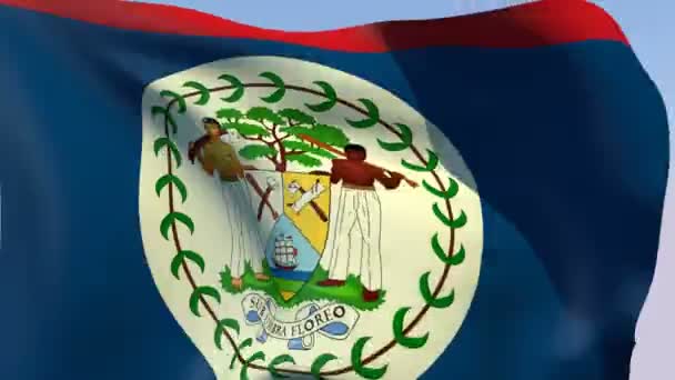 Bandera de Belice — Vídeos de Stock