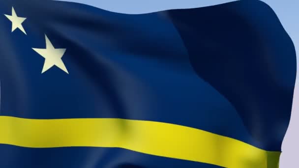 库拉索岛上的旗帜 — 图库视频影像