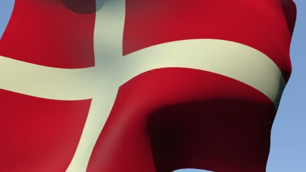 Danimarka Krallığı bayrağı — Stok video