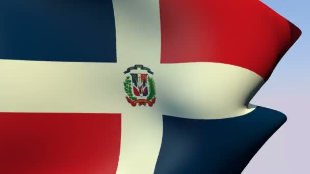 Dominikanska republikens flagga — Stockvideo
