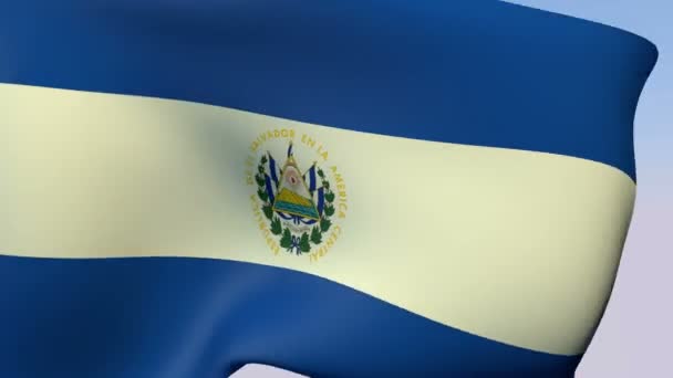 Vlag van de Republiek el salvador — Stockvideo