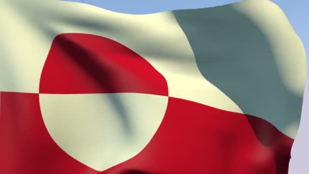 Flag of Greenland — Stock Video