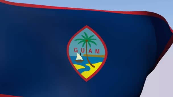 Flagge von Guam — Stockvideo