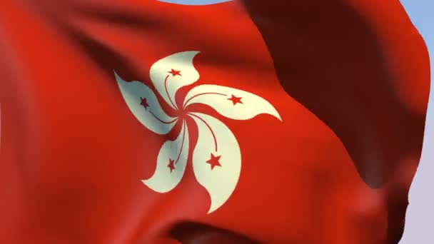 Bandeira de hong kong — Vídeo de Stock