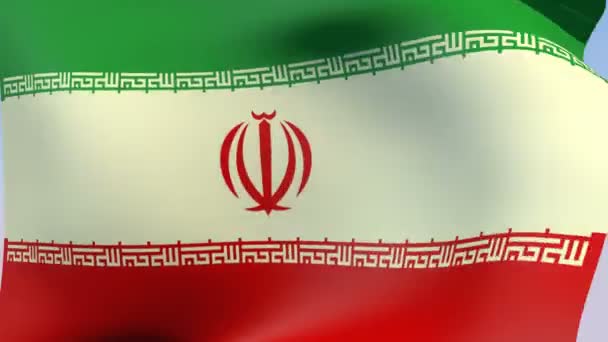Flagge der Islamischen Republik Iran — Stockvideo