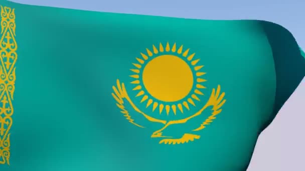 Kazahsztán zászlaja — Stock videók