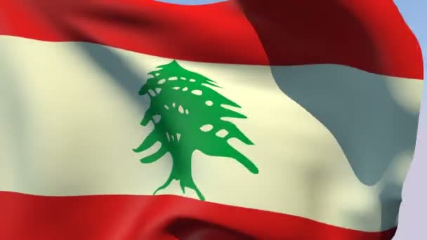 Bandeira de lebanon — Vídeo de Stock