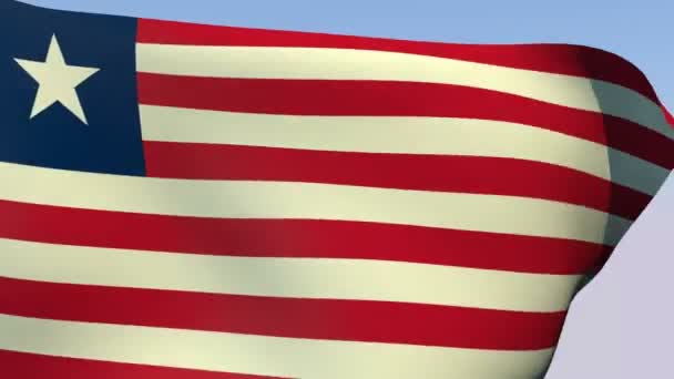 Vlag van liberia — Stockvideo