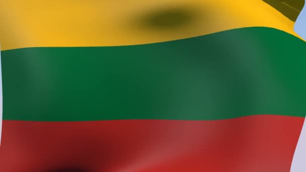 Bandeira de lithuania — Vídeo de Stock