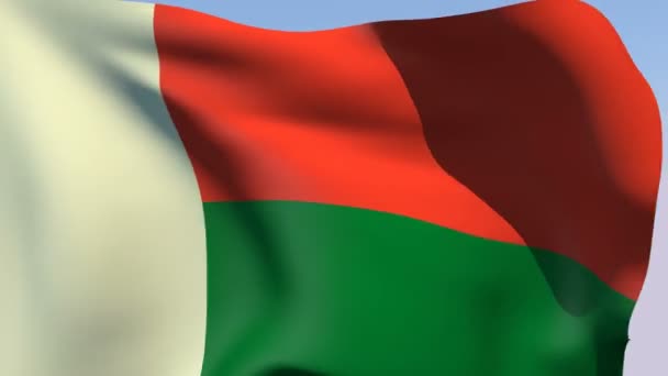 Bandiera della Repubblica del Madagascar — Video Stock